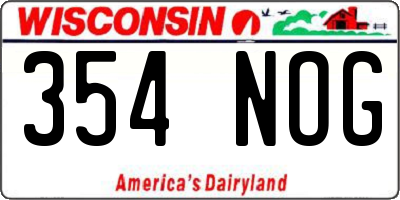 WI license plate 354NOG