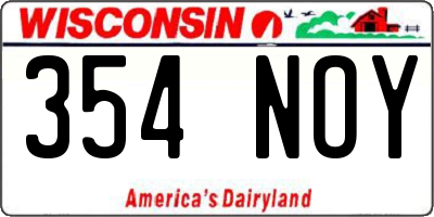 WI license plate 354NOY