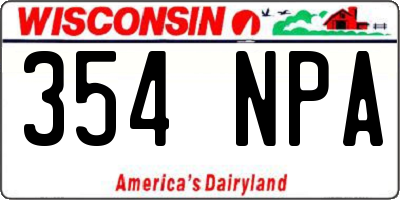 WI license plate 354NPA