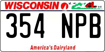 WI license plate 354NPB