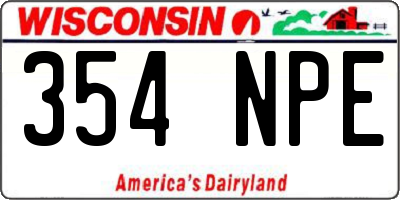 WI license plate 354NPE