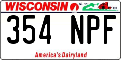 WI license plate 354NPF