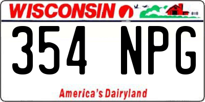 WI license plate 354NPG