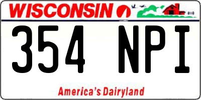 WI license plate 354NPI