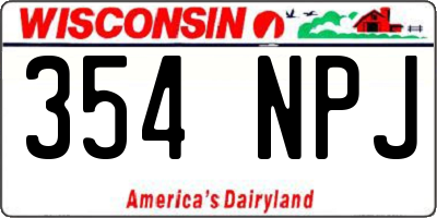 WI license plate 354NPJ