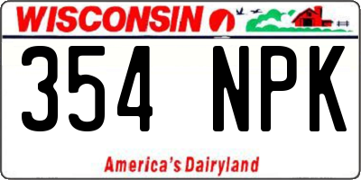 WI license plate 354NPK