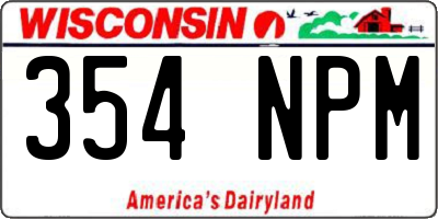 WI license plate 354NPM