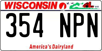 WI license plate 354NPN