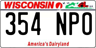 WI license plate 354NPO