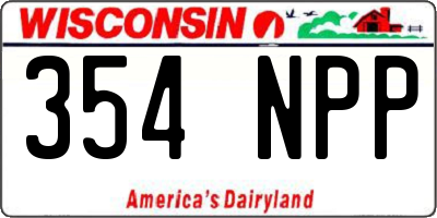 WI license plate 354NPP