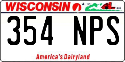WI license plate 354NPS