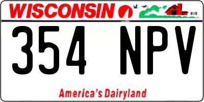 WI license plate 354NPV
