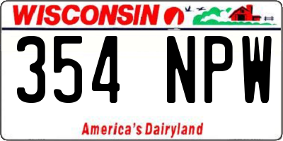 WI license plate 354NPW