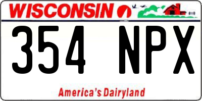 WI license plate 354NPX