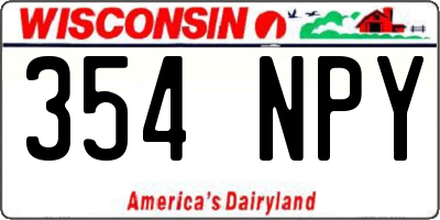 WI license plate 354NPY
