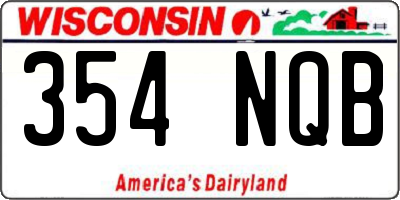 WI license plate 354NQB