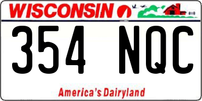 WI license plate 354NQC