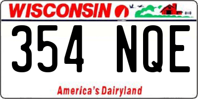 WI license plate 354NQE