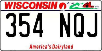 WI license plate 354NQJ