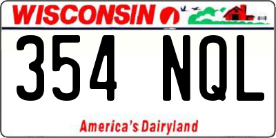 WI license plate 354NQL