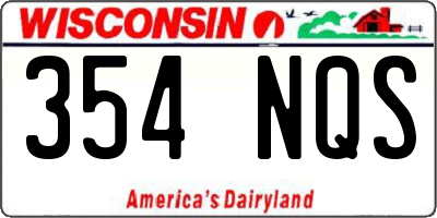 WI license plate 354NQS