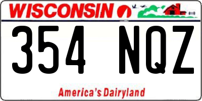 WI license plate 354NQZ