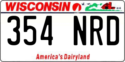 WI license plate 354NRD