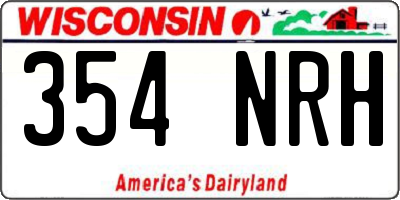 WI license plate 354NRH