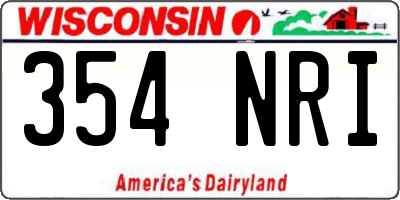 WI license plate 354NRI