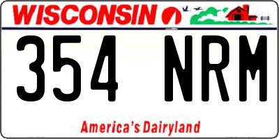 WI license plate 354NRM