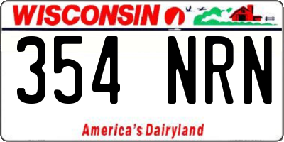 WI license plate 354NRN