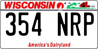 WI license plate 354NRP