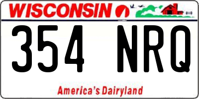 WI license plate 354NRQ