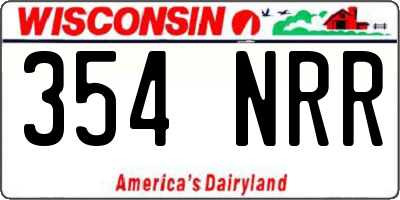 WI license plate 354NRR