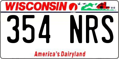 WI license plate 354NRS