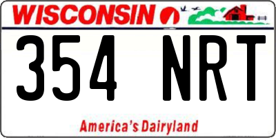 WI license plate 354NRT