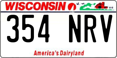 WI license plate 354NRV