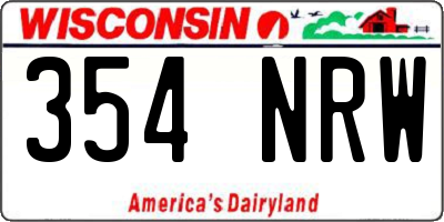 WI license plate 354NRW