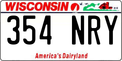 WI license plate 354NRY