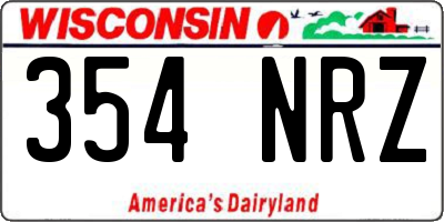 WI license plate 354NRZ