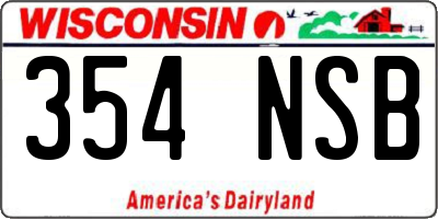 WI license plate 354NSB
