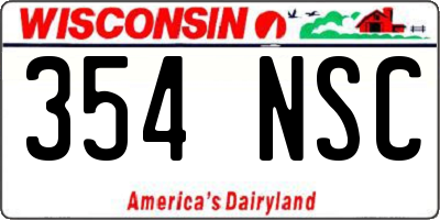 WI license plate 354NSC