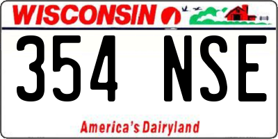WI license plate 354NSE