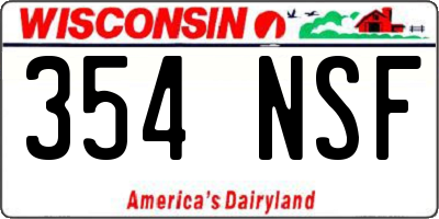 WI license plate 354NSF