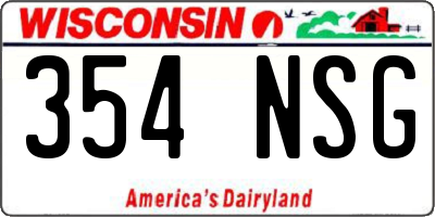 WI license plate 354NSG