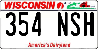WI license plate 354NSH