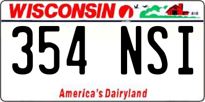 WI license plate 354NSI