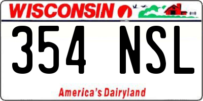 WI license plate 354NSL