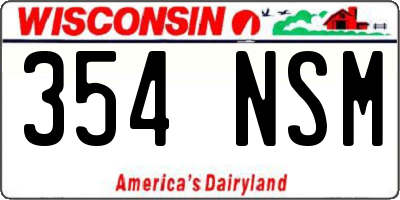 WI license plate 354NSM
