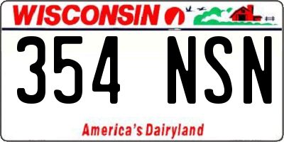 WI license plate 354NSN